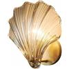 HAvern Lampada da Parete Moderna in Vetro con Forma di Conchiglia, Applique da Parete per Camera da Letto, Illuminazione Dorata, Perfetta per Soggiorno, Bagno, Corri