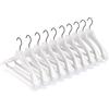 Mainetti Appendini per Capispalla, Cappotti, Abiti Pesanti, Grucce in Plastica, Resistenti, con Barra Porta Pantaloni, Made in Italy, Set di 10 Pezzi, Bianco Lucido con Gancio Nero, Taglia 45cm