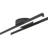 FanXus Lampada da soffitto moderna a LED in metallo a strisce lunghe Lampada a sospensione nera lineare geometrica industriale 26W Modalità a 3 colori Lampadario a sospensione a superficie domestica per