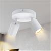 Lichtmaler Lampadario Faretti Parete Lampada Soffitto Bianco 2 Faretti | Orientabili Interno GU10 Illuminazione Bagno Soggiorno Cucina Corridoio, Lampadina Non Inclusa, Base Rotonda