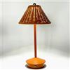 Generic Lampada da tavolo in rattan bohémien, lampada da comodino vintage in vimini e bambù, ricaricabile, senza fili, con controllo touch, dimmerabile a 3 vie, per camera da letto, fattoria, asilo nido