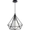 vetrine in rete Vetrineinrete® Lampadario da soffitto pendente a sospensione a forma di diamante plafoniera nero o bianco portalampada con attacco e27 arredamento casa moderno (Nero)