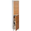 Relaxdays Mobile a Colonna da Bagno, Mobiletto Alto Salvaspazio, 190x40x30 cm, 6 Ripiani, MDF e bambù, Bianco Naturale