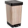 TATAY Pattumiera per Umido Smart, 25L di Capacita, Pedale Retrattile, Polipropilene, senza BPA, Sacco della Spazzatura da 30 litri, Legna. Misure 26 x 36 x 47cm