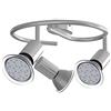 Monzana Lampada da Soffito LED 3 Luci Rotonde 9 Watt Plafoniera 900 Lumen Girevole a 360° Spots Orientabili a 90°