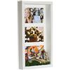 BD ART 3D Box Cornice per Foto 18x35 cm Profonda 3 cm Cornice Foto con Foglio Plexiglass Trasparente - Bianco Passe-partout za 3 Foto 10 x 15 cm bianco Decorazioni Fai da Te