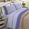 BANZAII TEXTILE INNOVATOR ONLINE Banzaii Completo Lenzuola Invernale Felpate in Flanella Anti-Pilling 100% Cotone Francese (per Materasso 130/140 cm, Altezza Fino a 35 cm) Ida Blu