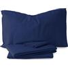Morbidissimi Set Lenzuola Completo Letto in Flanella 100% cotone felpato Tinta Unita per letto Singolo [ Blu]