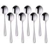SBOMHS Do Buy Argento Cucchiaio Acciaio Inox 8pcs, Cucchiai da Zuppa 175mm Lunghi Tondo Cucchiai da Dessert,Cucchiaio Medio Colorati Metallo,Set Cucchiaini