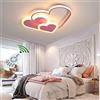 Lanekd LED Cameretta Bambini Dimmerabile Plafoniera per Camera da Letto Ragazzi Ragazza Lampada da Soffitto Moderno 3 Amore Cuore Design Con Telecomando per Soggiorno Tavolo da Pranzo Lampada a Sospensione
