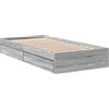 vidaXL Giroletto Cassetti Grigio Sonoma 75x190 cm Legno Multistrato, giroletto con cassetti, arredo Camera da Letto, Rete Letto, giroletto Singolo