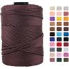 CAMAL Cordino per Borse Uncinetto Macramè Filo 3mm Filo Poliestere 170m Corda Macrame Filato per Borse Uncinetto Spago Colorato Corde Colorate per Artigianato, Lavoro a Maglia (Caffè)