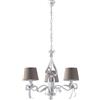 Bonetti Illumina Lampadario Classico Provenzale Bianco Shabby Con Paralumi Tortora 3 Luci Lucy