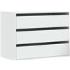 vidaXL Cassettiera Bianca 80x41x58 cm in Legno Multistrato, Mobile con cassetti, armadietto con cassetti, portaoggetti con cassetti