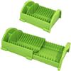 COSE DA CASA Scolapiatti posate da appoggio retrattile regolabile allungabile salvaspazio slim per cucina in plastica made in Italy (verde)