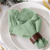MLMW Set di 6 tovaglioli di stoffa verde salvia in cotone e lino, 41 x 41 cm, tovaglioli da tavola in stile bohémien, per feste di nozze, addio al nubilato, compleanni, decorazioni da tavola