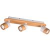 Trio Leuchten Trio Lampada da soffitto Aruni 801100331, metallo bianco opaco, legno naturale, escl. 3x GU10