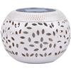 ETUCYNG Lanterna solare da giardino, 15,5 x 15,5 x 11,5 cm, luce tremolante alimentata a fiamma, lanterna da giardino in ceramica design per scrivania, patio, giardini e vialetti