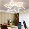 Wildcat Ventilatore da soffitto con illuminazione LED moderno e silenzioso con timer telecomando Lampada da soffitto a forma di fiore per camera da letto (66 Watt)