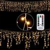 Monzana Deuba Luci Natale Balcone Esterno Interno 600 LED Bianco Caldo Telecomando 8 Modalità Timer Dimmerabile Lucine Natalizie a Cascata