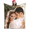 Gudina Coperta personalizzata con foto di testo. con 1-9 collage di foto. di flanella per la famiglia, il compleanno, il regalo di nozze, si adatta al divano, al divano, alla camera da letto-170cmX200cm