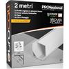 Eurocali Profilo Alluminio Bianco Angolare per Strisce LED con copertura Professionale Satinata Made in Italy MedusaFlex CUBO in Policarbonato 2000 x 15.8 x 15.8mm - Cover standard opaca inclusa