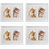 bomoe Set Cornici Foto Galeria - cornice foto multiple da parete 4 x 2 foto 13x18 cm portafoto in vetro plastica e sospensione in metallo cornice in Legno MDF con passepartout formati cornice bianco