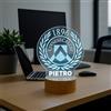 Generico Lampada in Plexiglass con Base Nera Logo Udinese Calcio e Nome Personalizzato Decor Night Light LED Luce Camera 7 Colori