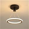 Chao Zan LED Lampada A Sospensione Nordico Moderno Cerchio Lampadario Luci Lampade Sospeso Pendente Metallo Plafoniera rotondo Pendente Per Soggiorno Cucina Tavolo sala da pranzo Bianco caldo (Nero)