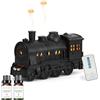 Lonyiabbi Diffusore di Oli Essenziali a Forma di Treno 300ML con 2 Oli Essenziali, Effetto Fiamma, Umidificatore a Nebbia Fredda, Luce Notturna. Diffusore Aromi Retrò per Relax, Decorazioni Casa e Regali