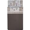 PENSIERI DELICATI Completo Letto Singolo 100% Cotone, Completo Lenzuola Singolo 90x200 Comprensivo di Lenzuolo Sotto, Lenzuolo Sopra e 1 Federa a Sacchetto, Made in Italy,Fantasia Shabby in Love Beige