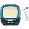 BlissfulAbode Lampada da lavoro a LED COB portatile con indicatore della batteria, supporto regolabile, base magnetica, torcia portatile COB con staffa girevole e gancio per una comoda illuminazione