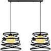 iDEGU Lampade a Sospensione a 2 Luci, lampadario di design a spirale moderno creativo, lampada da soffitto vintage in metallo E27 lampada per camera da letto, soggiorno, cucina, 30 cm, nero