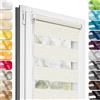 Estika Tenda a rullo giorno e notte senza forare - 95 x 120 cm - Crema - per interni, tessuto a doppio strato, semi-trasparente, fissaggio a morsetto (Klemmfix), protezione solare