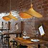NOCHX Retro Stile bambù Tessuto Lampadario da Soffitto Sala da tè Rattan Fatto A Mano Tessuto Lampadario Lampada di Paglia Cappello Forma Lampada Sospensione Scala bambù Arte Luce(50cm)