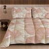 PETTI Artigiani Italiani Trapunta Invernale Matrimoniale 270 × 260 cm | Tropical Cipria Oro, Microfibra Double Face con Stampa Digitale, 300 g/m², Made in Italy