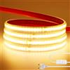 HEGEHE 220V Striscia LED COB autoadesiva [1M, Bianco caldo 3000-3500K], flessibile e impermeabile IP65,240 LEDs/m Nastri LED FCOB tagliabile CRI85+,illuminazione decorativa per casa/negozio