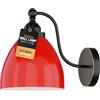 LEDSone Moderno Vintage Retro Industriale Collo di Cigno Braccio in Metallo E27 Sconce Montaggio A Parete Set Luce Apparecchio per Soggiorno Sala da Pranzo Cucina, Arancione (Rosso)
