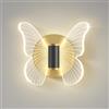 Chao Zan Lampada Da Parete a LED a Farfalla, Applique Da Parete Moderne a Farfalla, Apparecchio di Illuminazione a Parete a LED Luce Lampada Muro animale Creativo Bambini Vivaio Stanza, Bianco caldo (singolo)