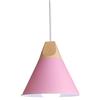 Hongho WOTTES - Lampada a sospensione industriale moderna in legno, con paralume in metallo, attacco E27, per soggiorno, camera da letto, sala da pranzo. (Rosa)