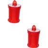 ibasenice 2 Pezzi Lanterna LED per Cimitero con Candela Elettronica Senza Decorazione da Giardino con Croce Sacra e Guscio Cilindrico Illuminazione Notturna Resistente per Esterni