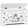 leomark contenitore porta giochi 59x26x32 cm, scatola, panca, stoccaggio, mobili e arredamento portaoggetti casa e asilo, cassapanca per stanza dei bambini, colore Unicorno