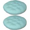 YOUGANG Confezione da 2 cuscini rotondi per sedia, 35 x 35 cm, in cotone, imbottitura completa, per sala da pranzo e cucina, antiscivolo, per pavimento e sedile dell'auto (blu acqua)