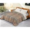 BANZAII TEXTILE INNOVATOR ONLINE Banzaii Trapunta Matrimoniale 260x260 cm Invernale in Ecopiuma da 380 gr/mq calda e morbida - Piumone Invernale Anallergico e Traspirante - Prodotto in Italia - Scozzese Beige