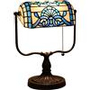 Uziqueif Lampada da scrivania Vintage, Lampada da Tavolo Tiffany, Paralume in Vetro, abat Jour da Comodino con Interruttore a Catena, per la casa, Il Letto, la scrivania, Ufficio,F