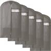 ZHAOBEIK 5 Confezioni di Custodie per Abiti, Copri Cappotti per Armadi in Tessuto Non Tessuto per Appendere I Vestiti, Copri Giacche da Armadio con Finestra per Abiti, Cappotti, Uniformi(Gray,60x125cm/24x49in)