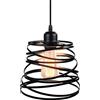 iDEGU Lampadario a sospensione moderno creativo lampada a sospensione design a spirale vintage metallo lampada E27 per camera, soggiorno, cucina, 20cm, Nero