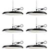 NFOIEIS 6 Pack Faretto LED UFO 200W, 30000LM 6000K Lampada Officina Super Luminose Bianco Freddo, IP65 Impermeabile Industriale Faretto, Lampada LED per Garage, Magazzini, Fabbrica, Stadio Coperto