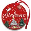 Corredino Neonato Pallina di Natale Personalizzata con Nome, Decorazione Natalizia 100% Italiana, Rosso, 8 cm (Rosso,Stefano)