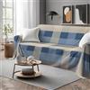 Tata Home Telo Arredatutto Copritutto Copridivano Copriletto Grandfoulard Telo Arredo in Cotone Made in Italy Fantasia (Scotland Azzurro, Matrimoniale 260x300 cm)